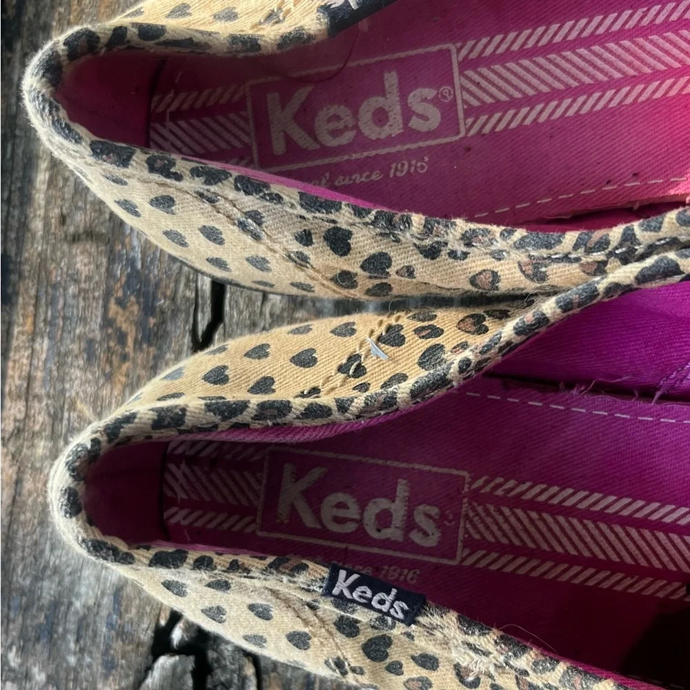 KEDS VINTAGE CHEETAH / LEOPARD PRINT SLIP ON CANVAS WOMENS 9 SNEAKERS - Picture 4 of 7
